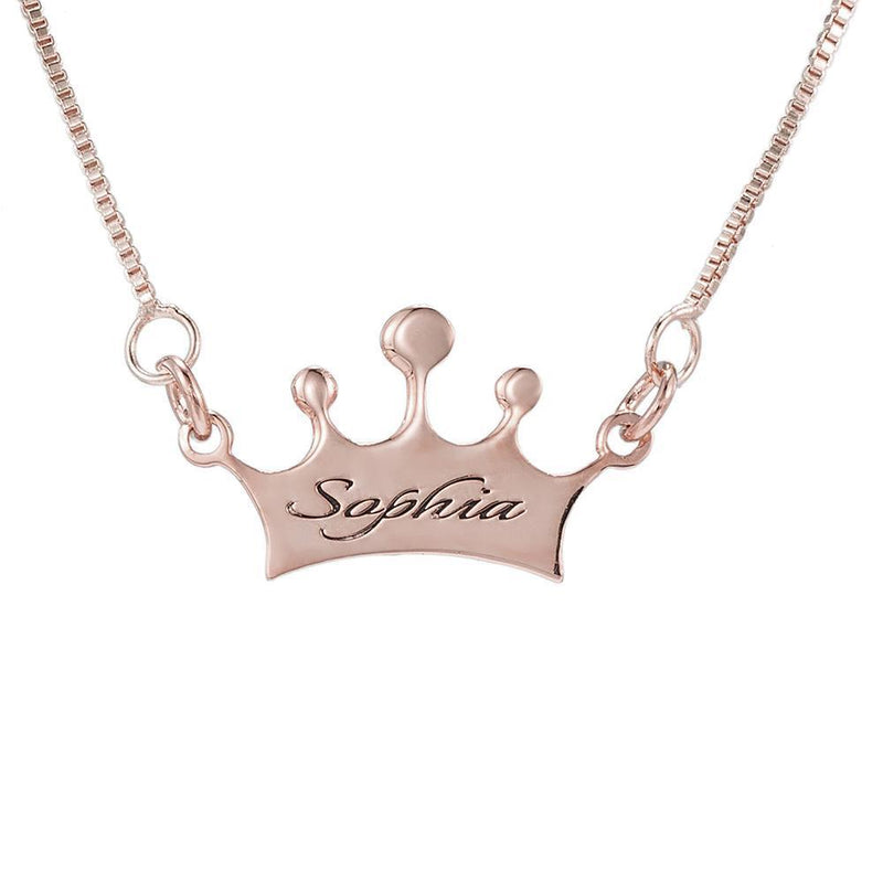 Crown Lettering Custom Name Necklace