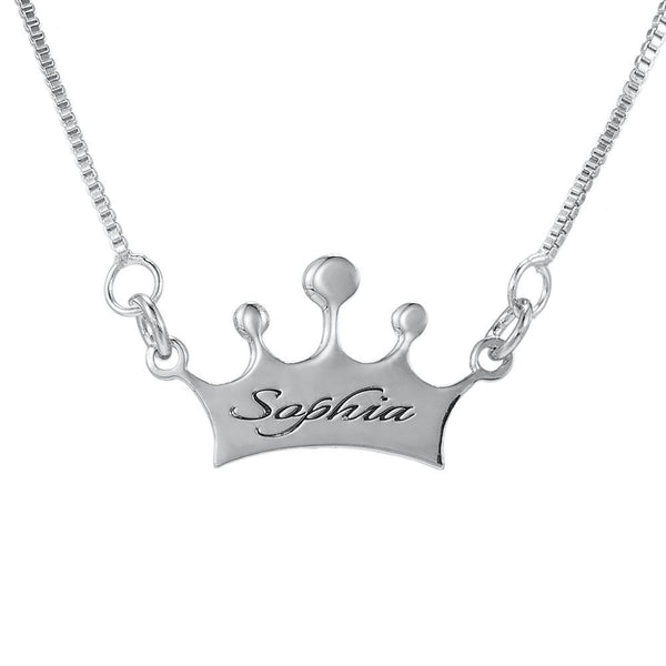 Crown Lettering Custom Name Necklace