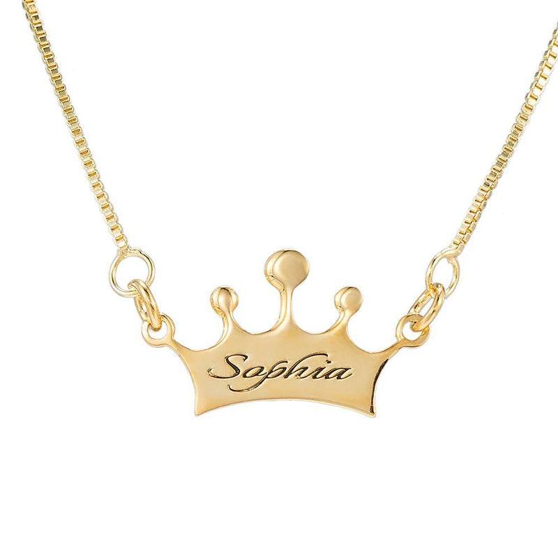 Crown Lettering Custom Name Necklace